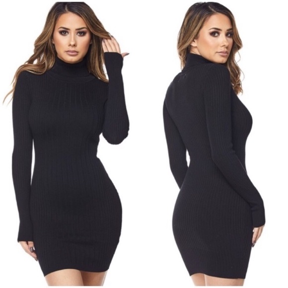 Long Sleeve Turtleneck Sweater Dress - Picture 2 of 3